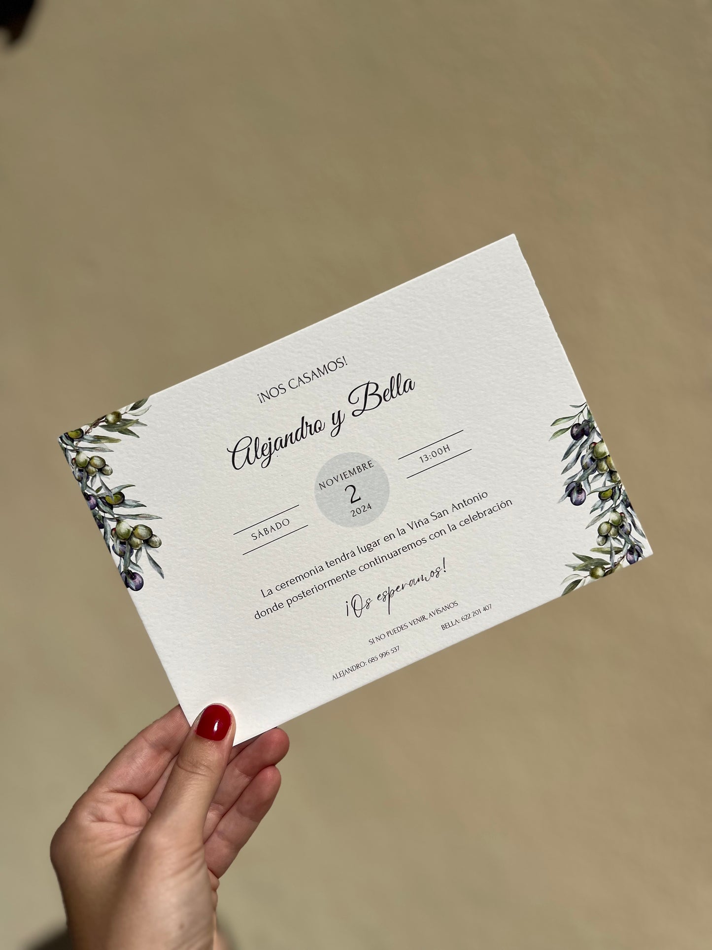 Invitación olivas