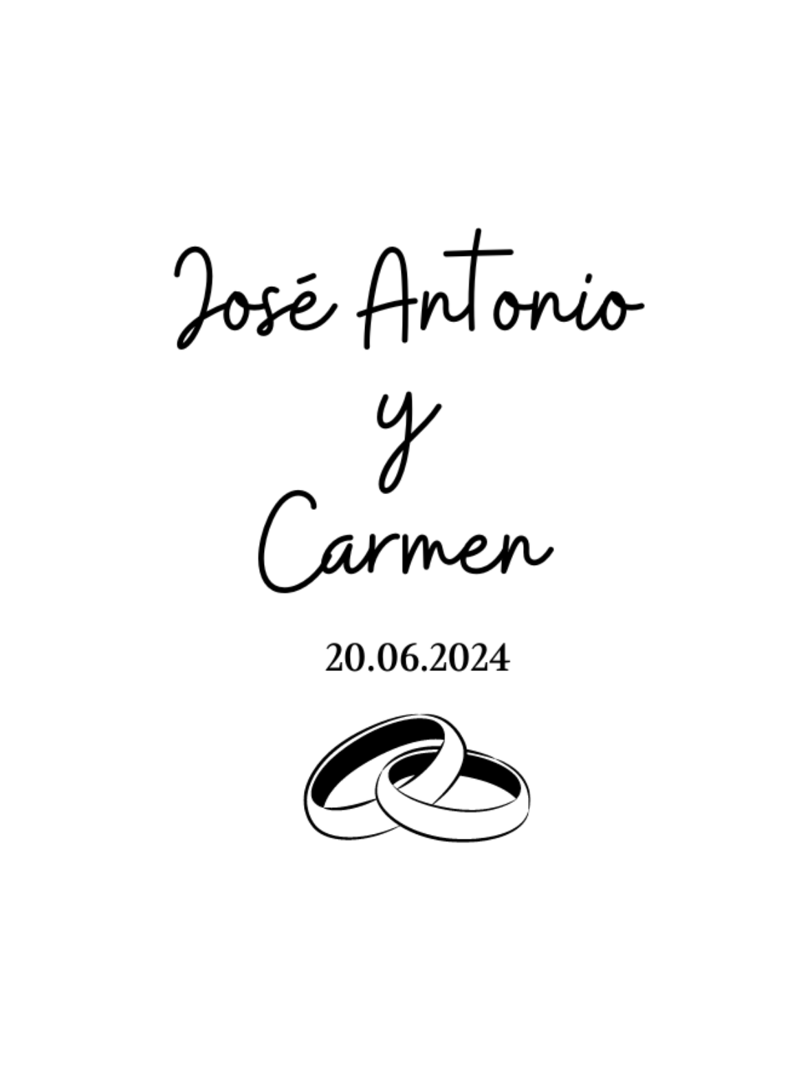 Copas de champán grabadas para los novios.