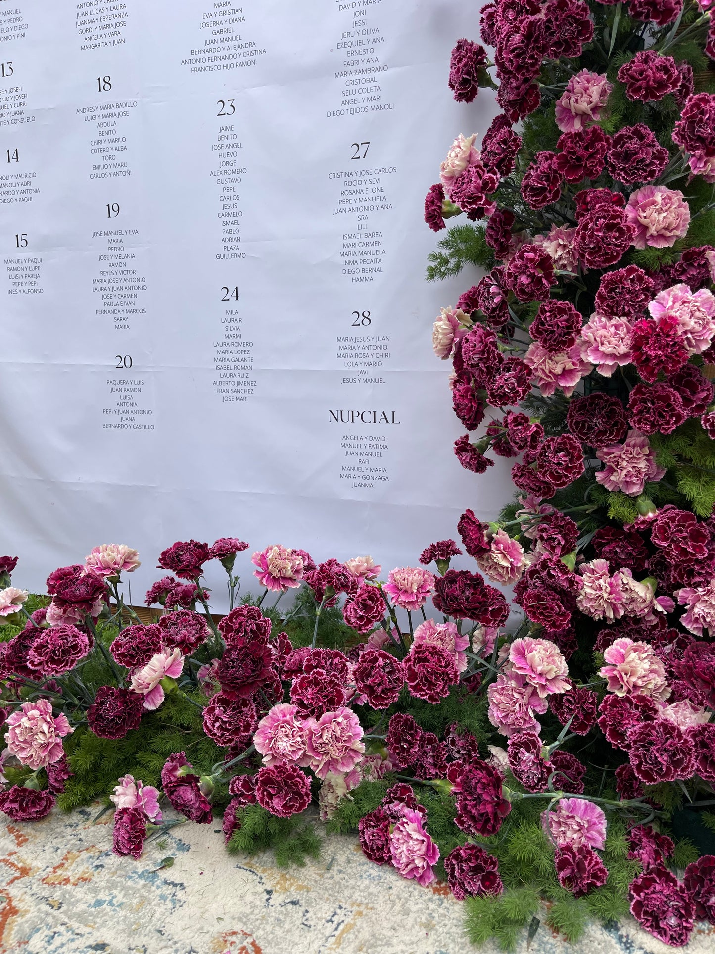 Seating plan de tela