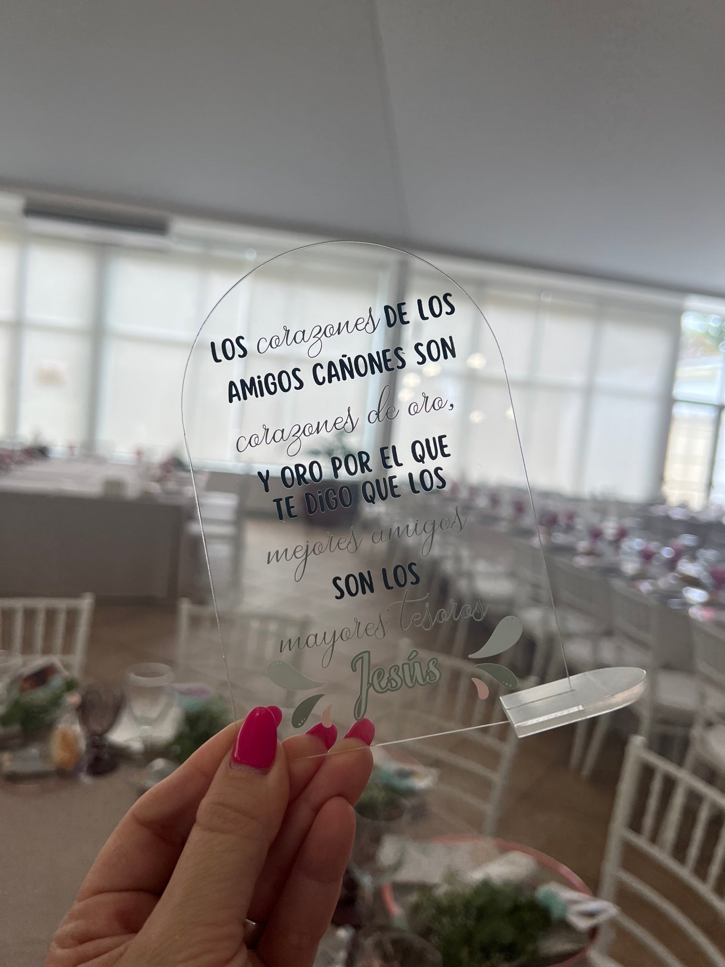 Placa metacrilato para frase