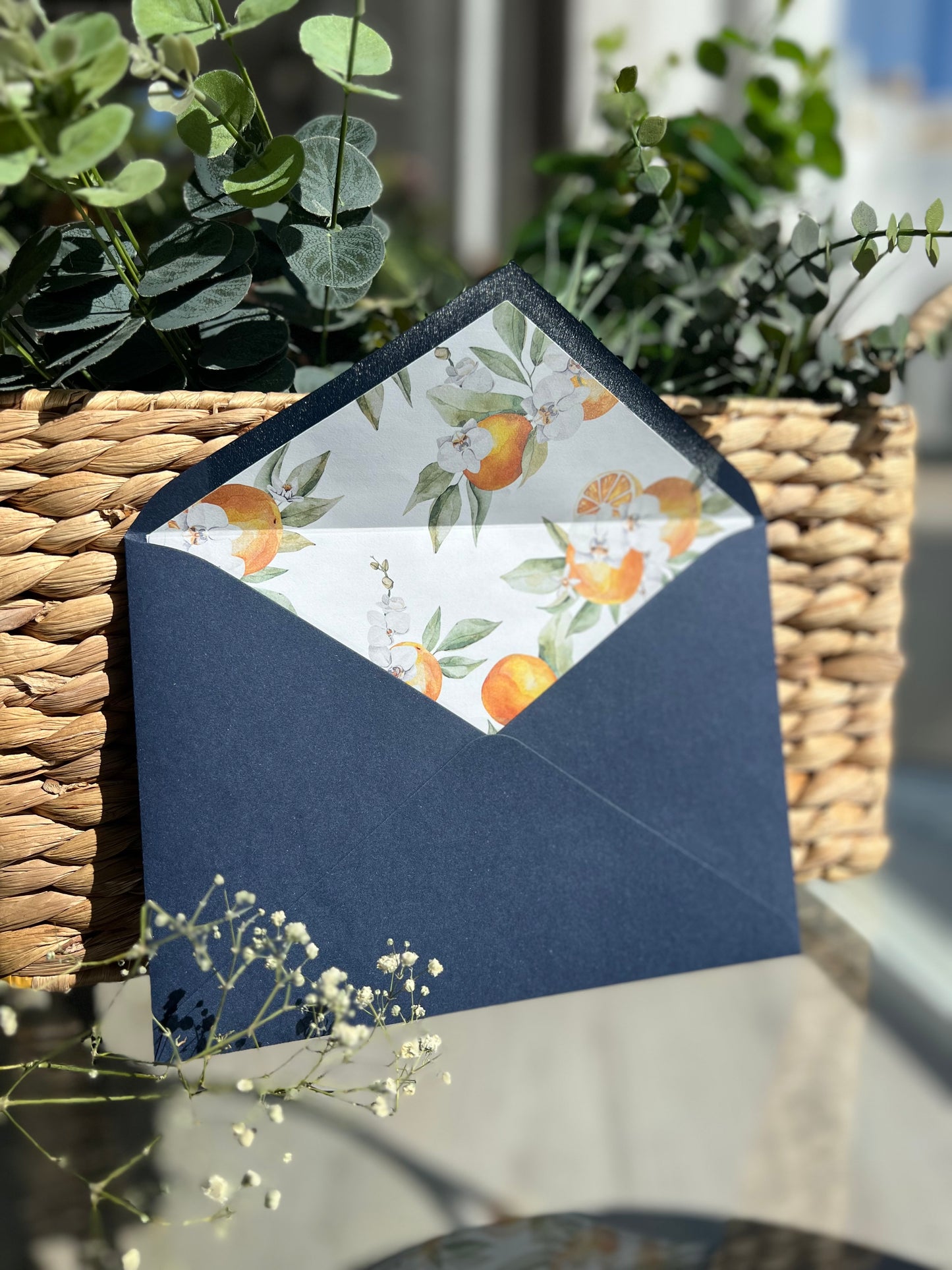 Decoración de naranjas para sobre