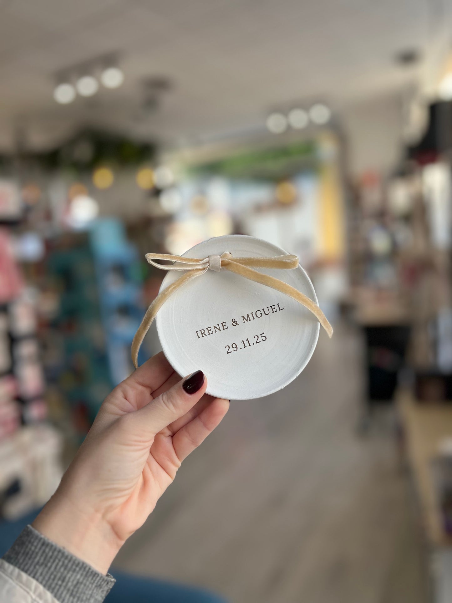 Porta alianzas de ceramica