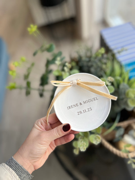 Porta alianzas de ceramica