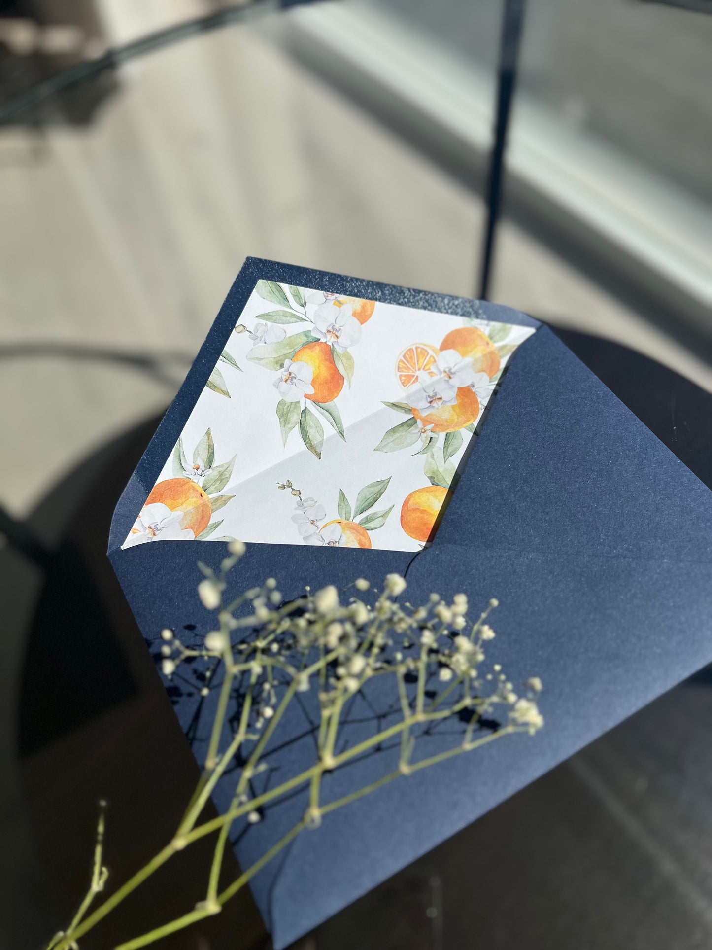 Decoración de naranjas para sobre