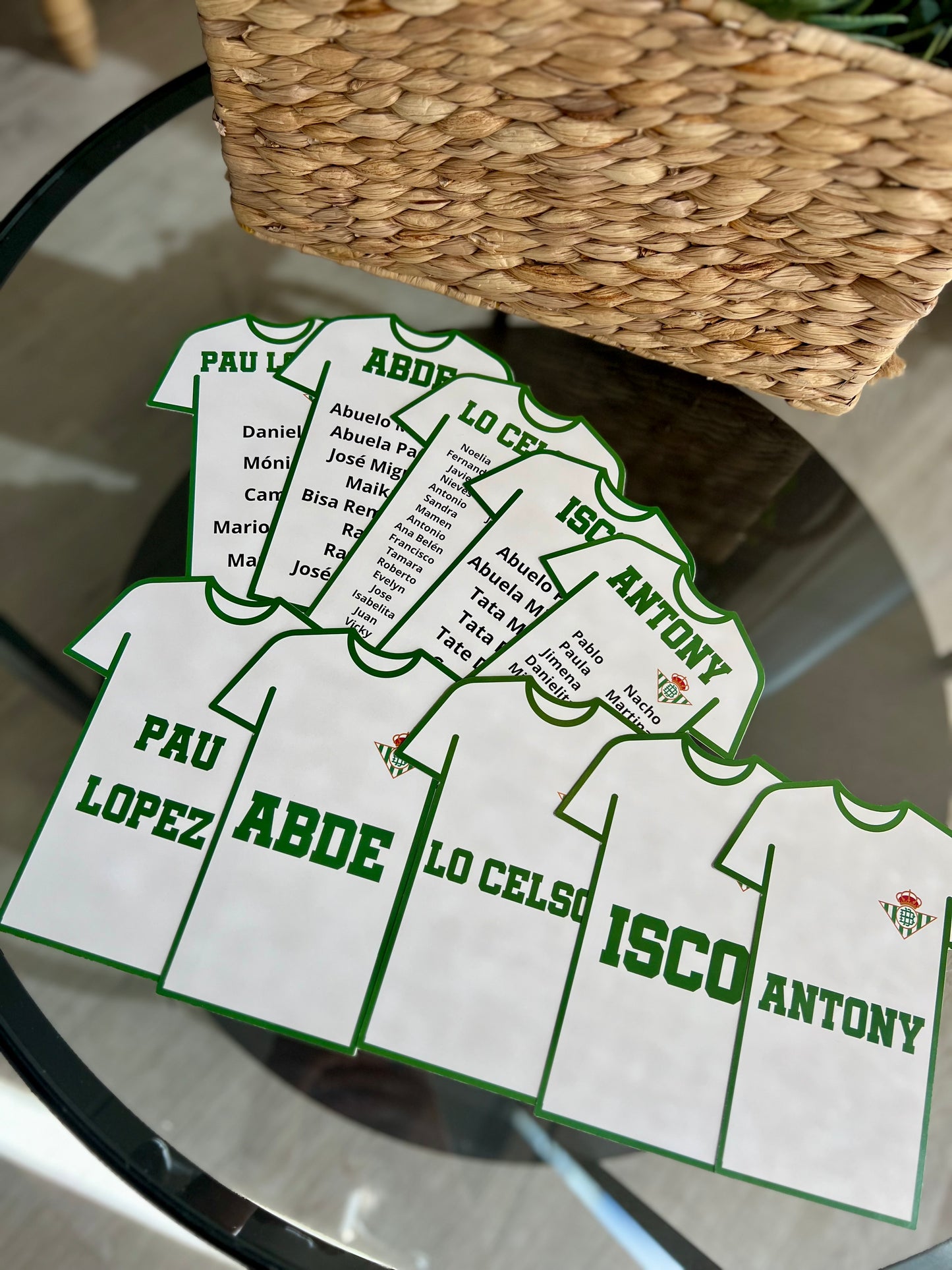 Sitting plan en formato camiseta