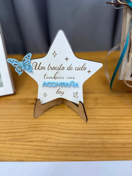 Estrella de madera personalizada un trocito de cielo