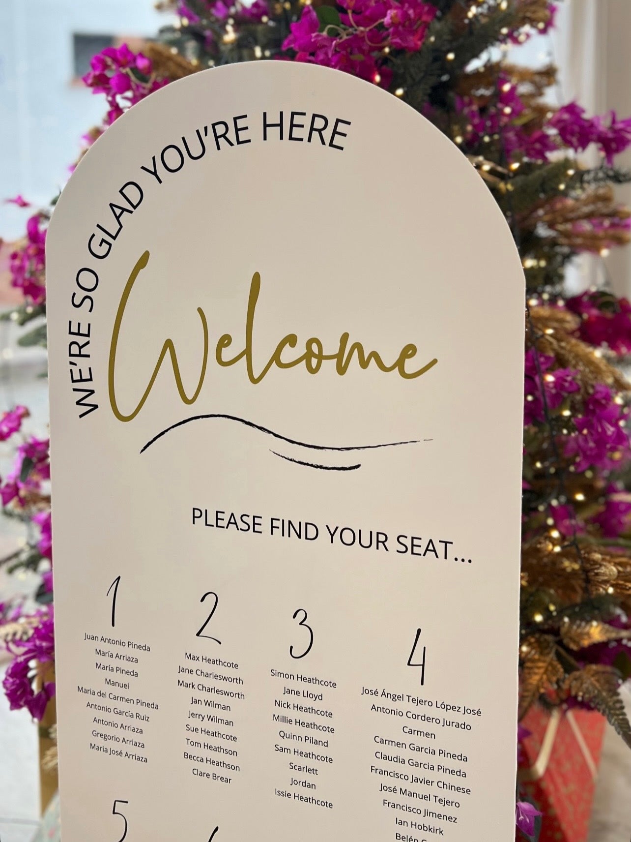 Seating plan en PVC corte redondeado