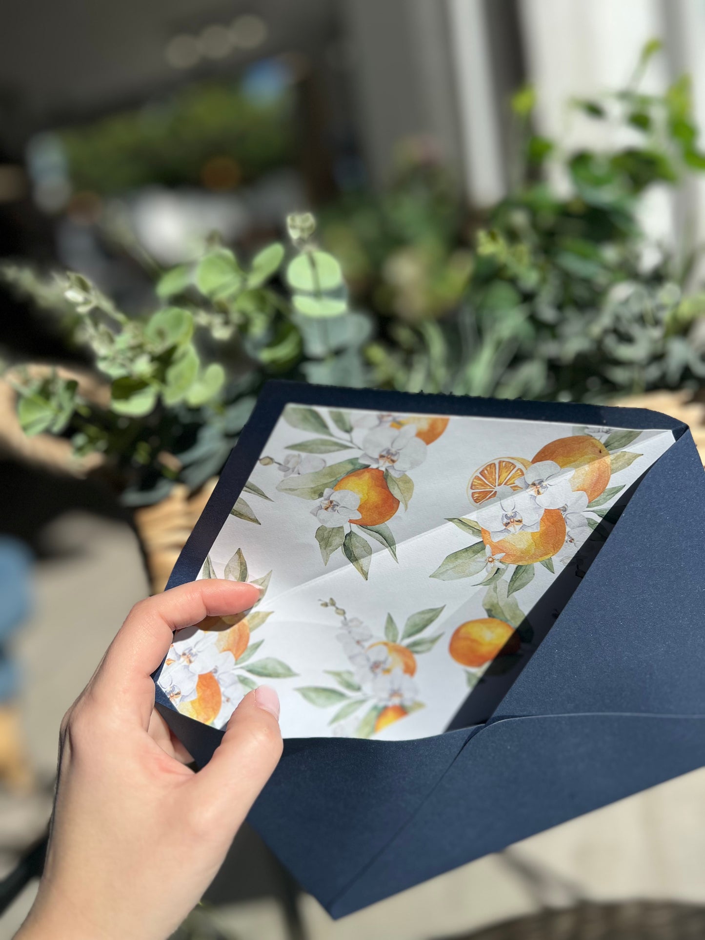 Decoración de naranjas para sobre
